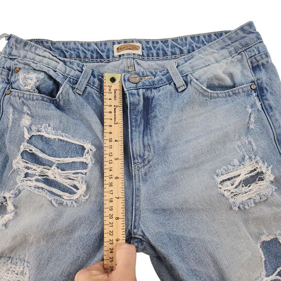 Hart Denim Jeans 29 Stone Wash Bleached Ripped Destroyed Distressed Preppy - Picture 11 of 16